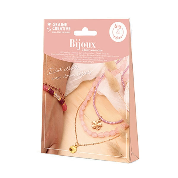 Kit Bijoux DIY & Relax Quartz Rose – Collier et Bracelet à Créer Soi-même GRAINE CREATIVE