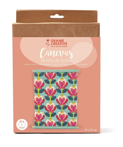 Kit Canevas Fleurs de Lotus – Graine Créative GRAINE CREATIVE