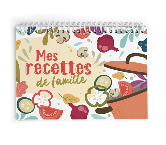 Carnet de recettes familial avec stickers et onglets