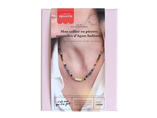 Kit DIY collier en pierres naturelles d'Agate Indienne La Petite Épicerie
