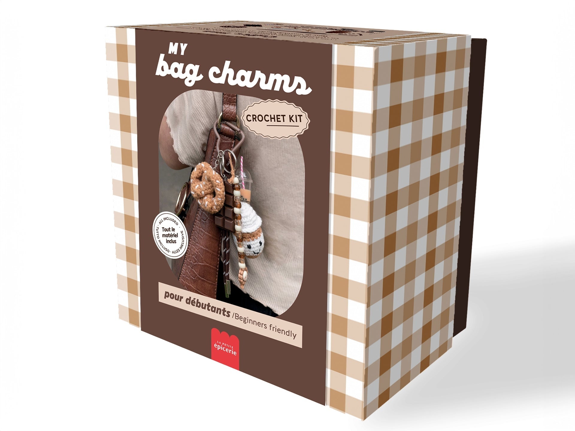 Kit Crochet Débutant Coffee Time – Bag Charms DIY café & bretzel LA PETITE EPICERIE