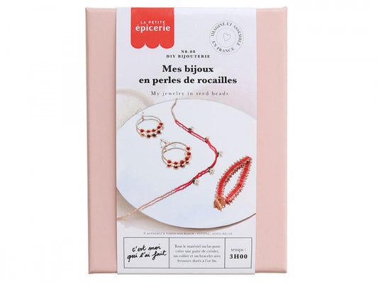 Kit création de bijoux en perles de rocailles rouges