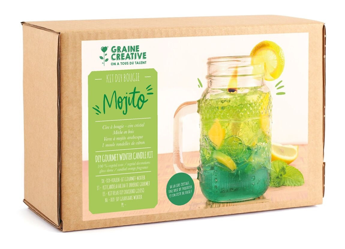 Kit DIY Bougie Mojito – Fabriquez une Bougie Cocktail Originale GRAINE CREATIVE
