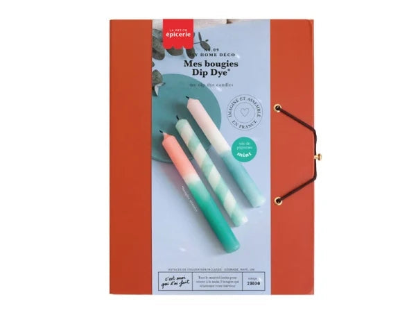 Kit DIY pour créer trois bougies dip dye Mint rose noir et vert