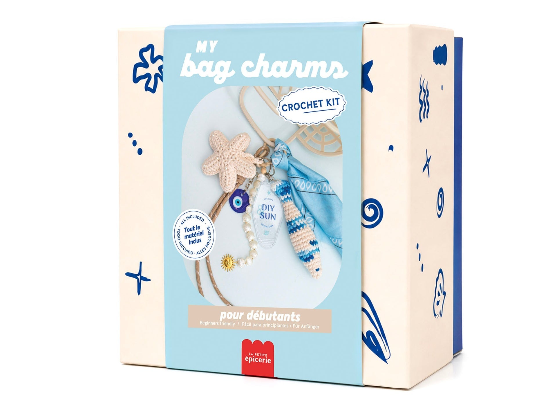 kit crochet débutant bag charms vitamine sea avec accessoires inclus