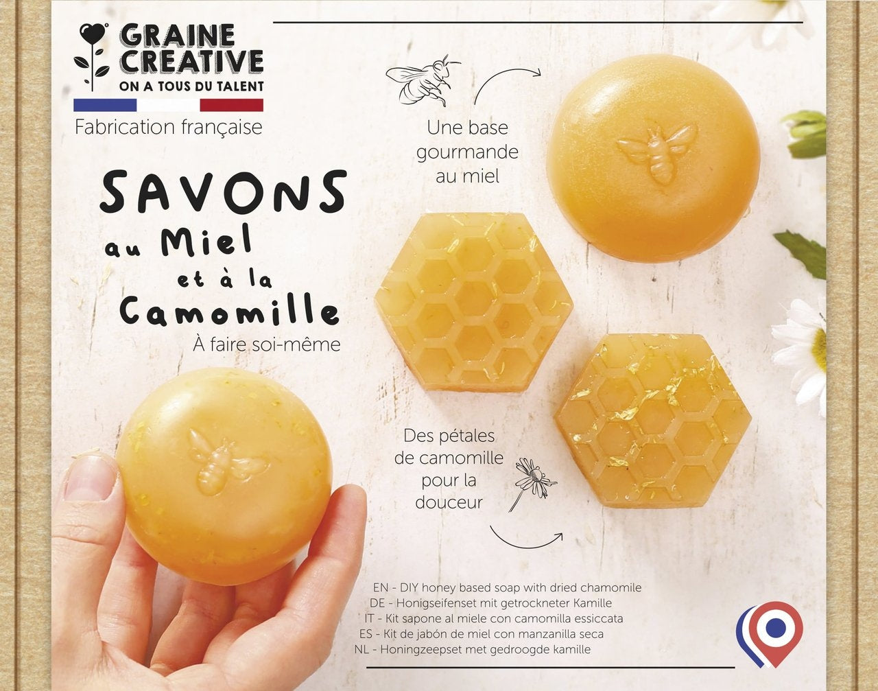Kit DIY Savon Miel & Camomille – Graine Créative | Savons artisanaux maison GRAINE CREATIVE