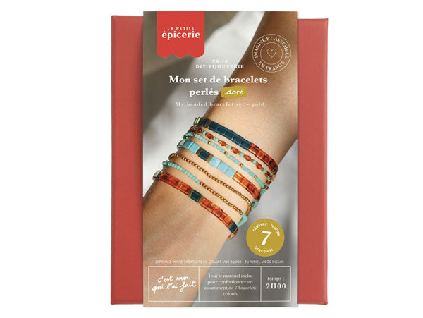 Kit création de 7 bracelets perlés dorés La Petite Épicerie