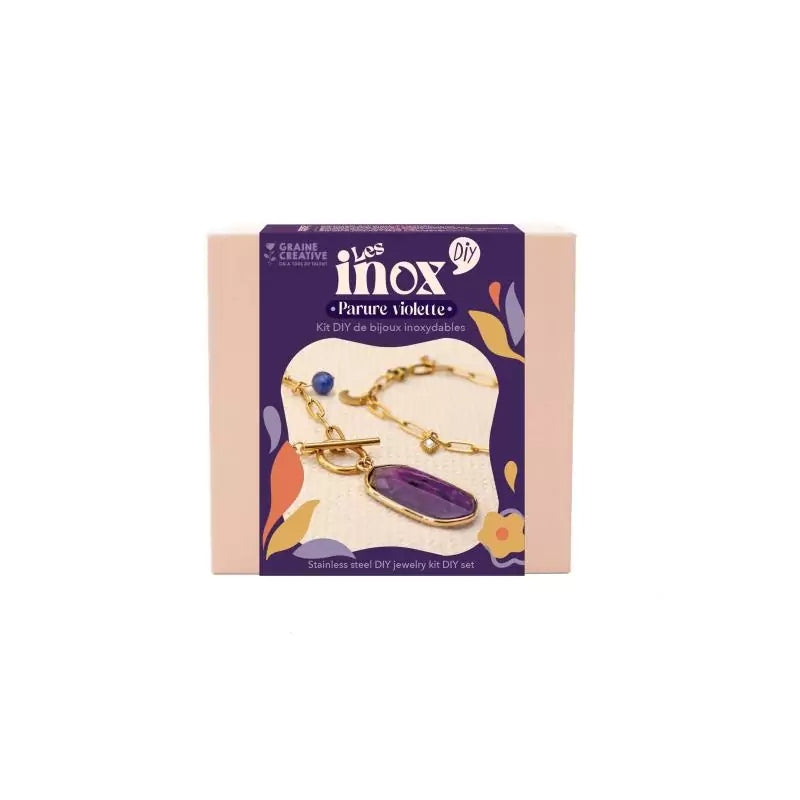 Kit DIY Bijoux Acier Inoxydable – Parure Violette & Bleue | Création Facile GRAINE CREATIVE