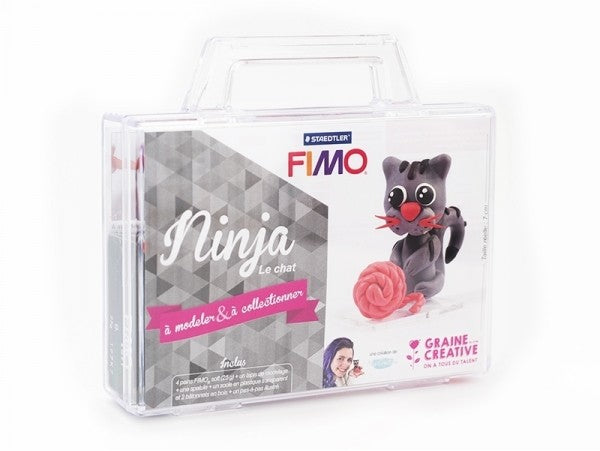 Kit Fimo Mallette Ninja le Chat – Figurine à Modeler GRAINE CREATIVE