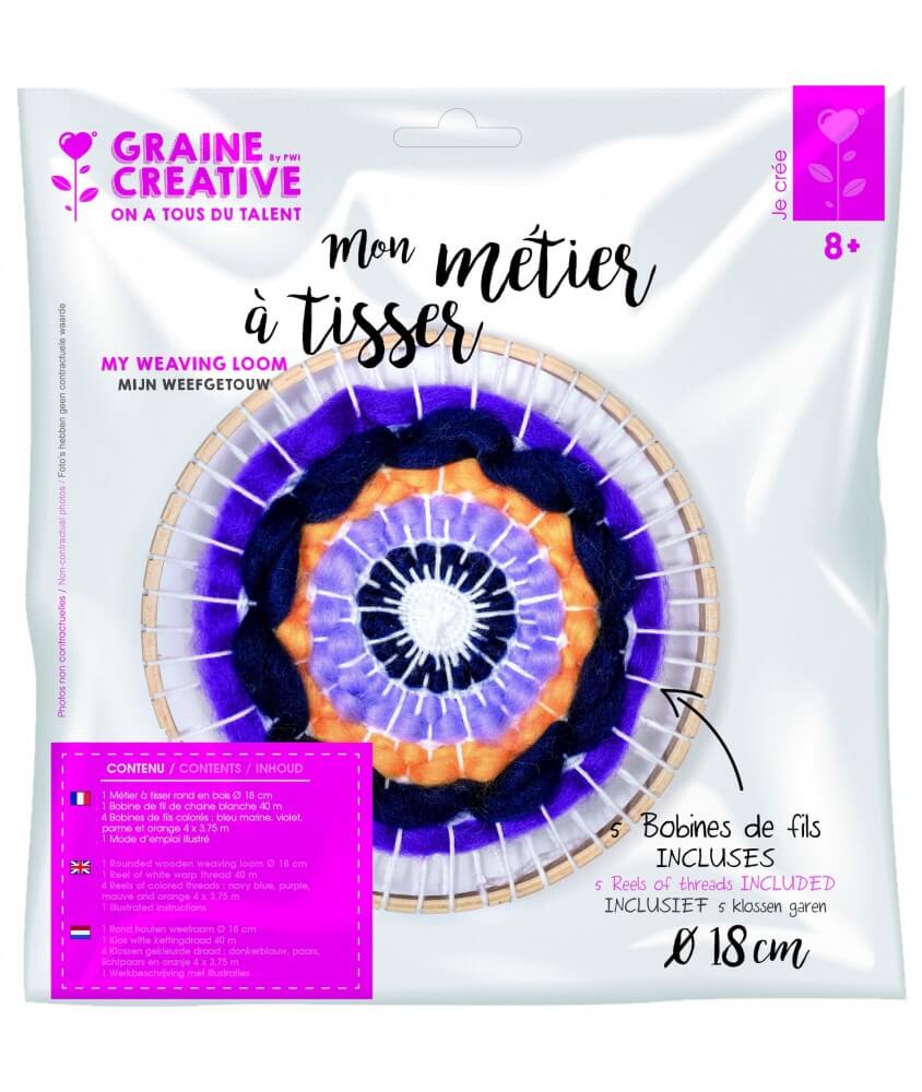 Kit Mon Métier à Tisser Rond Ø18 cm – Graine Créative GRAINE CREATIVE