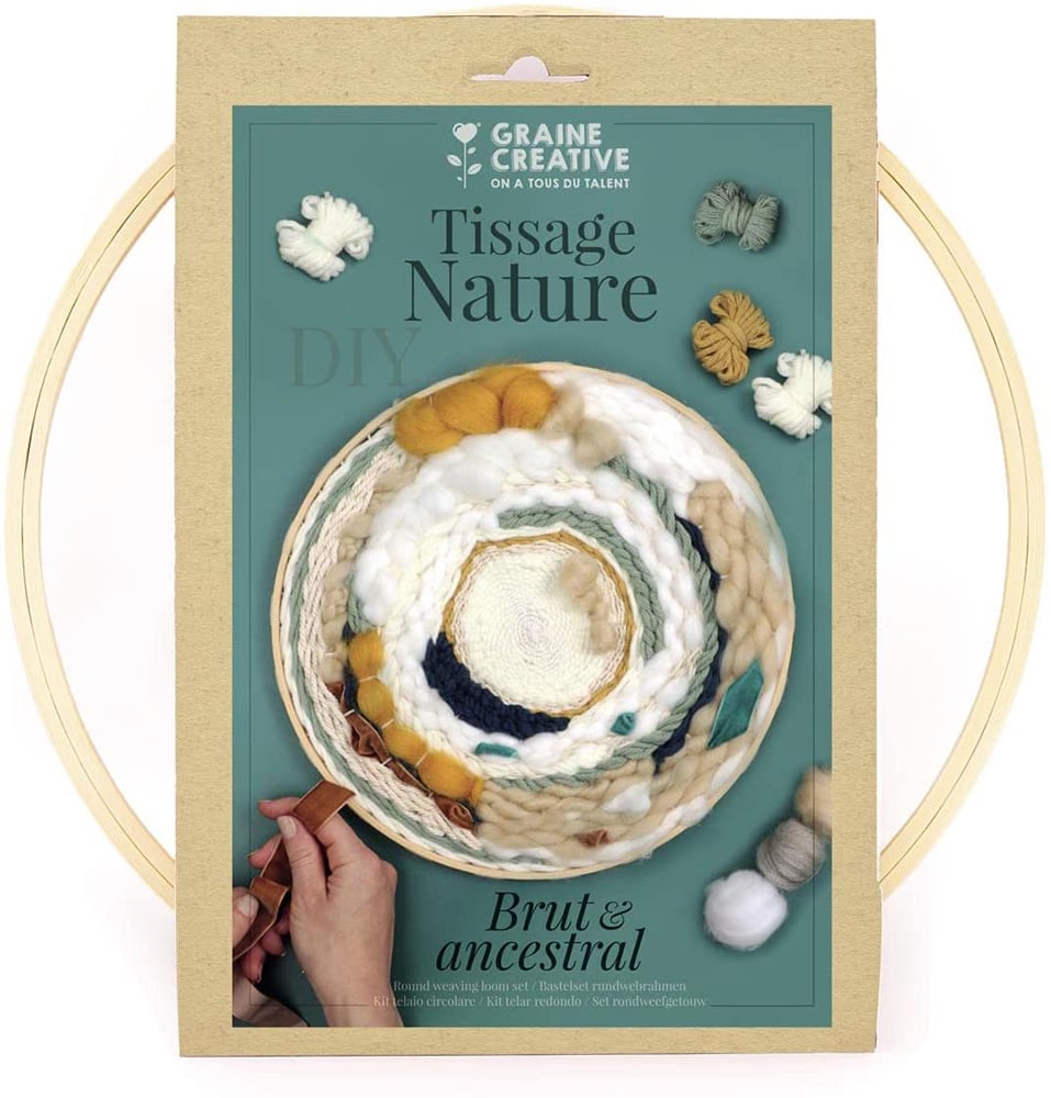 Kit Métier à Tisser Rond Nature – Tissage Mural DIY Bohème GRAINE CREATIVE