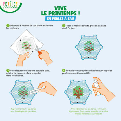 Vive le Printemps ! – Kit Perles à Eau 600 Perles | 20 Modèles & 2 Mini Paniers Edition Fleurus