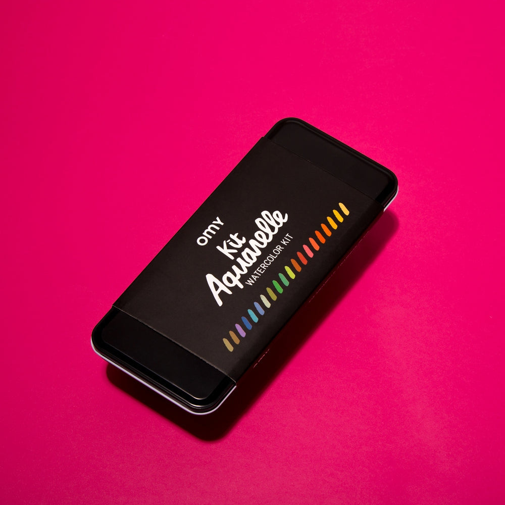 OMY – Kit Aquarelle nomade 24 couleurs avec pinceau réservoir – Dès 6 ans omy