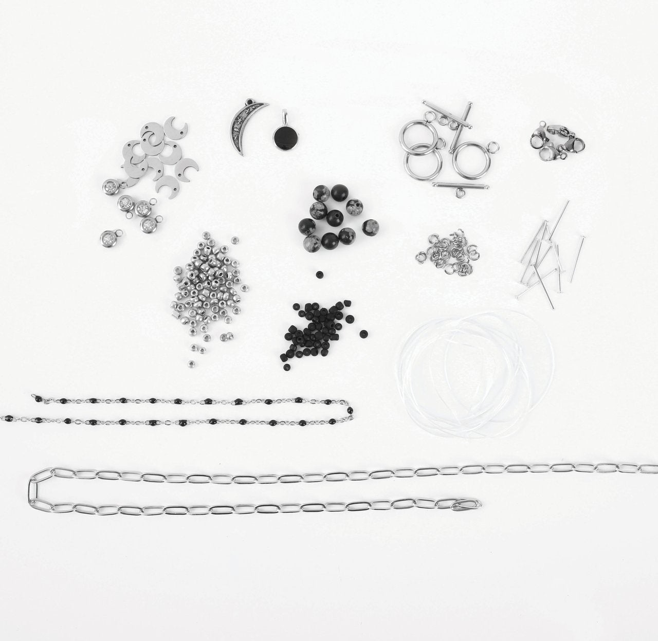 Kit DIY Parure Argentée Inoxydable – Créez 4 Bijoux Tendance GRAINE CREATIVE