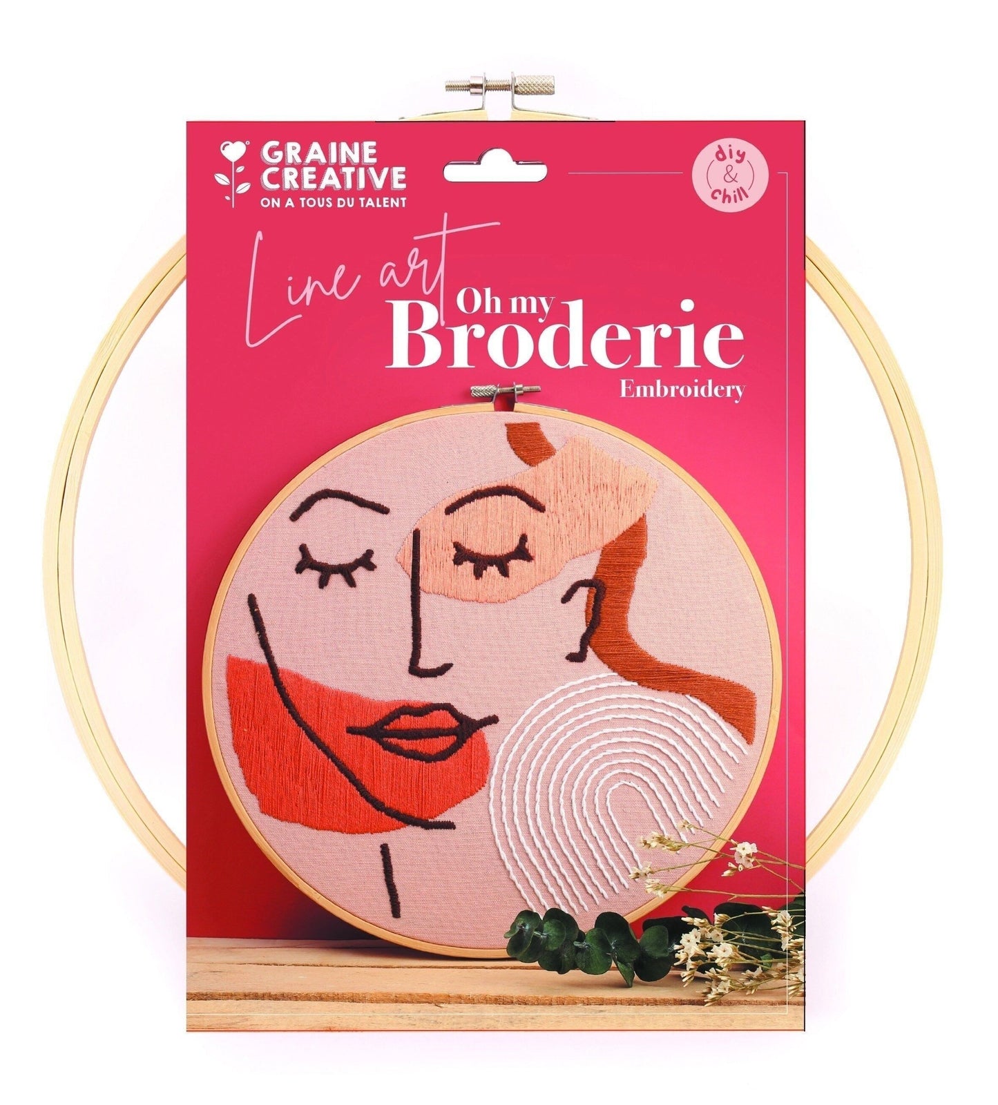 Kit broderie Visage Line Art Graine Créative