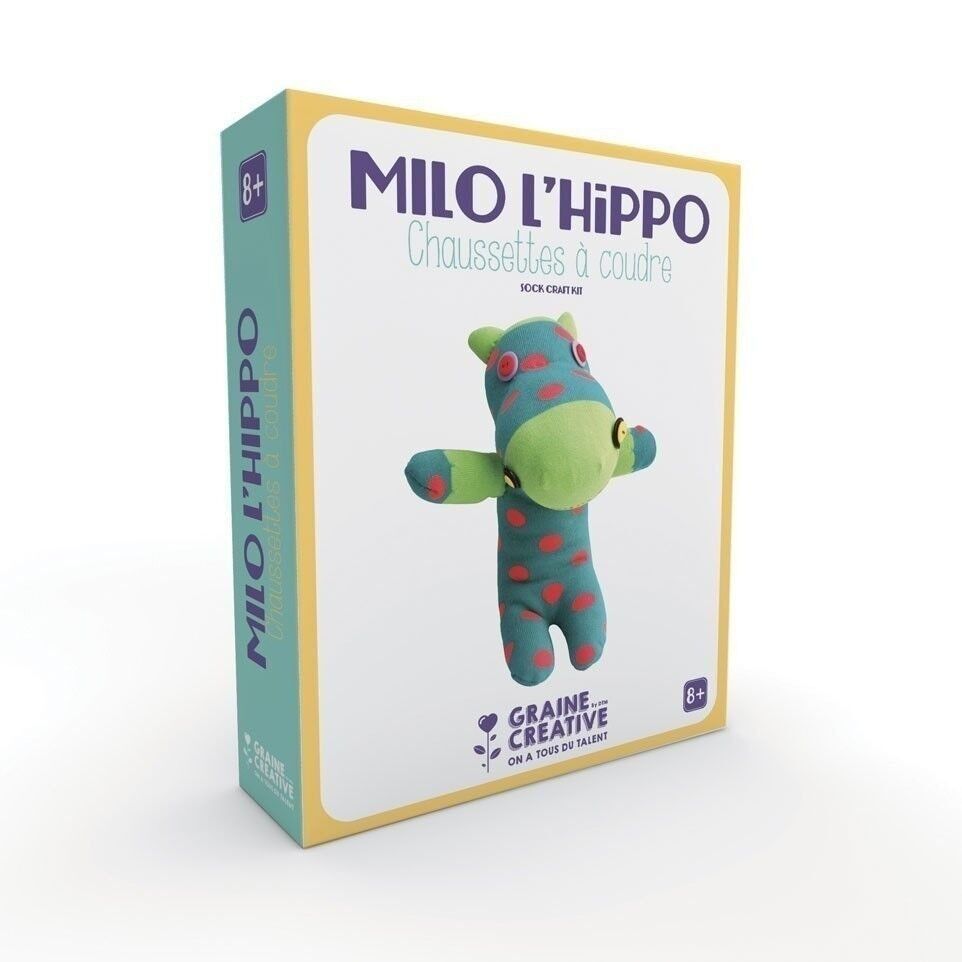 Kit à coudre Chaussette Hippo Graine Créative – Couture DIY enfant dès 8 ans GRAINE CREATIVE