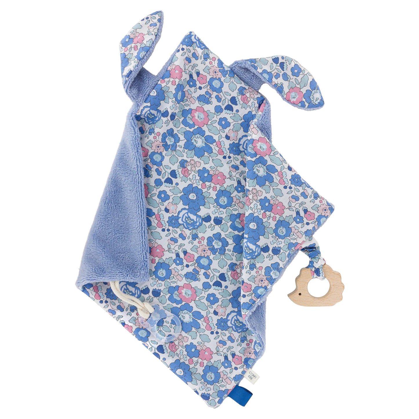 Kit Couture DIY Doudou Lapinou “Betsy” – Doudou Bébé Liberty & Anneau de Dentition Com'1 Idée