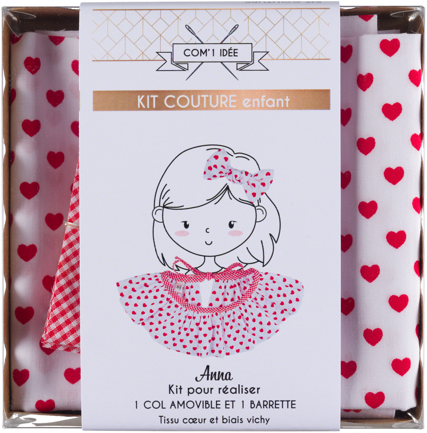 Kit couture col Pierrot enfant Anna – Col fantaisie & barrette assortie Com'1 Idée