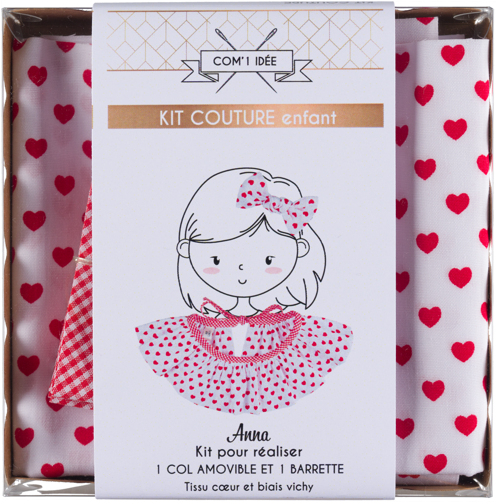 Kit couture col Pierrot enfant Anna – Col fantaisie & barrette assortie Com'1 Idée