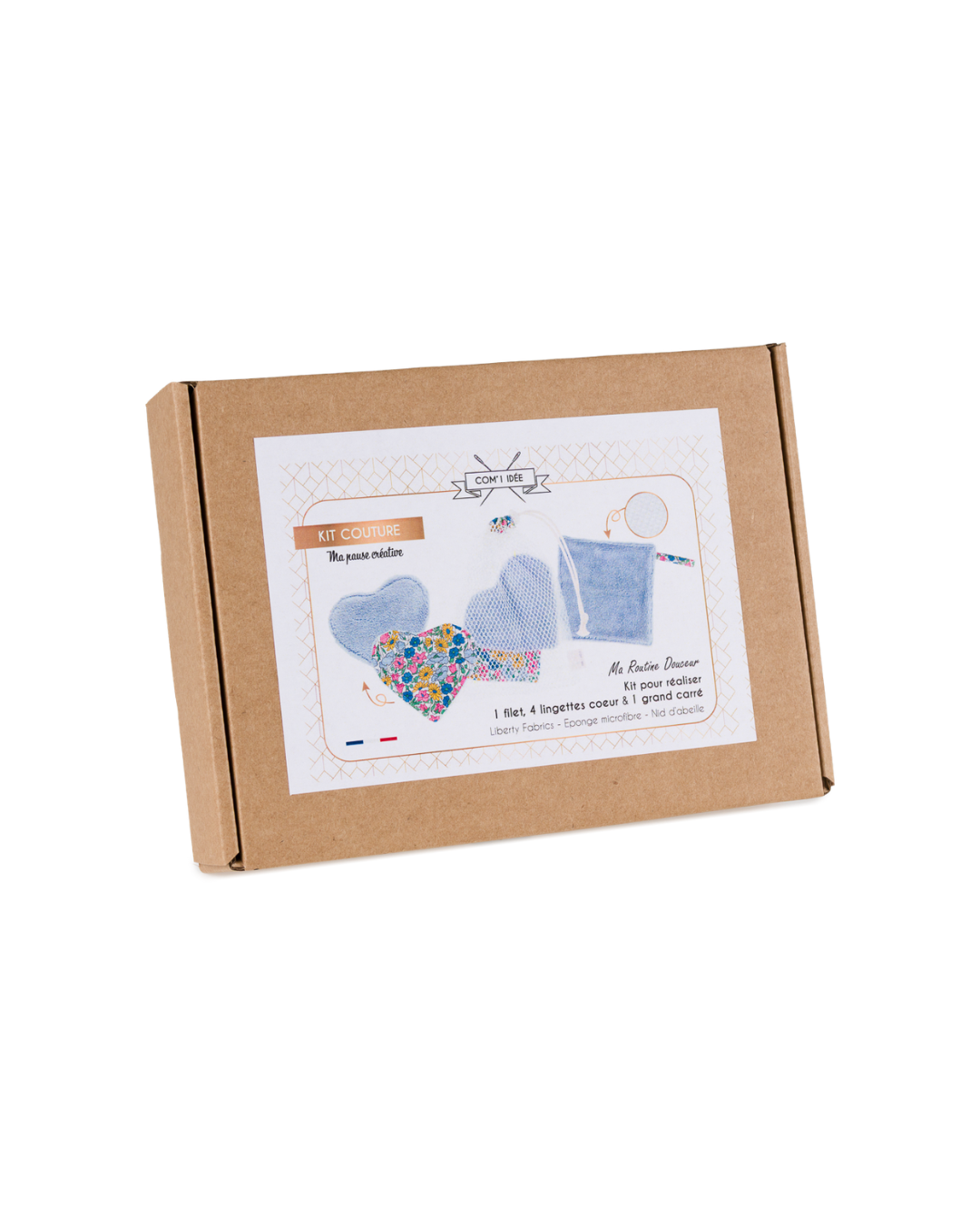 Kit Couture Lingettes Lavables Cœur & Filet Amélie – DIY Zéro Déchet Liberty Com'1 Idée