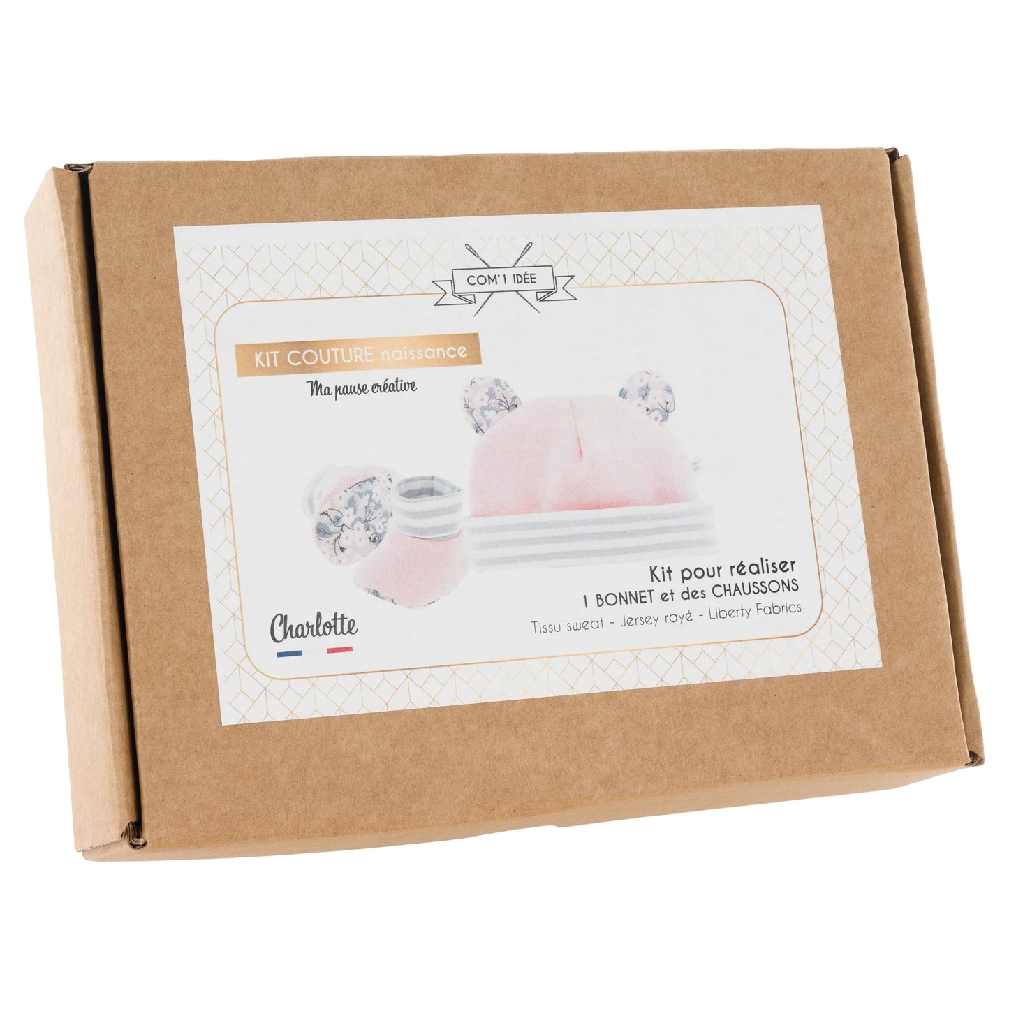 Kit Couture Naissance “Charlotte” – Bonnet & Chaussons Bébé Liberty DIY Com'1 Idée
