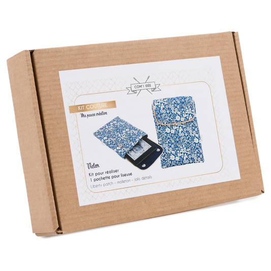 Kit couture pochette liseuse Victor – Étui fleuri rembourré pour Kindle & liseuse 6’’/7’’ Com'1 Idée