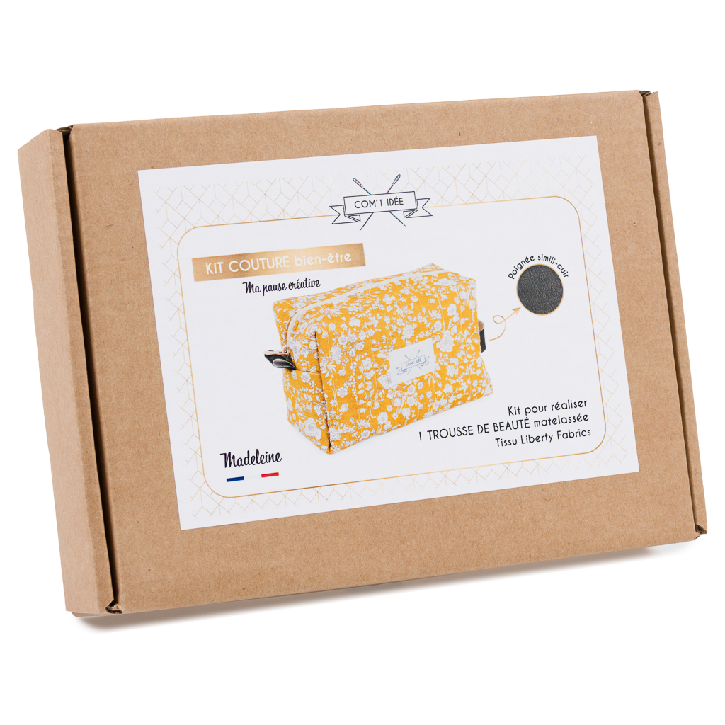 Kit couture trousse de beauté Madeleine – Trousse matelassée Liberty Fabrics Com'1 Idée