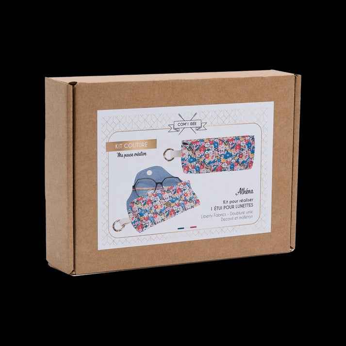 Kit Couture Étui à Lunettes “Athéna” – Étui Liberty Fabrics DIY avec Mousqueton Doré Com'1 Idée