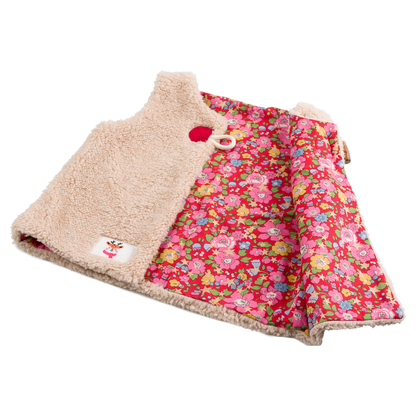 Kit couture gilet berger fille Louna – Gilet moumoute enfant doublé Liberty Com'1 Idée