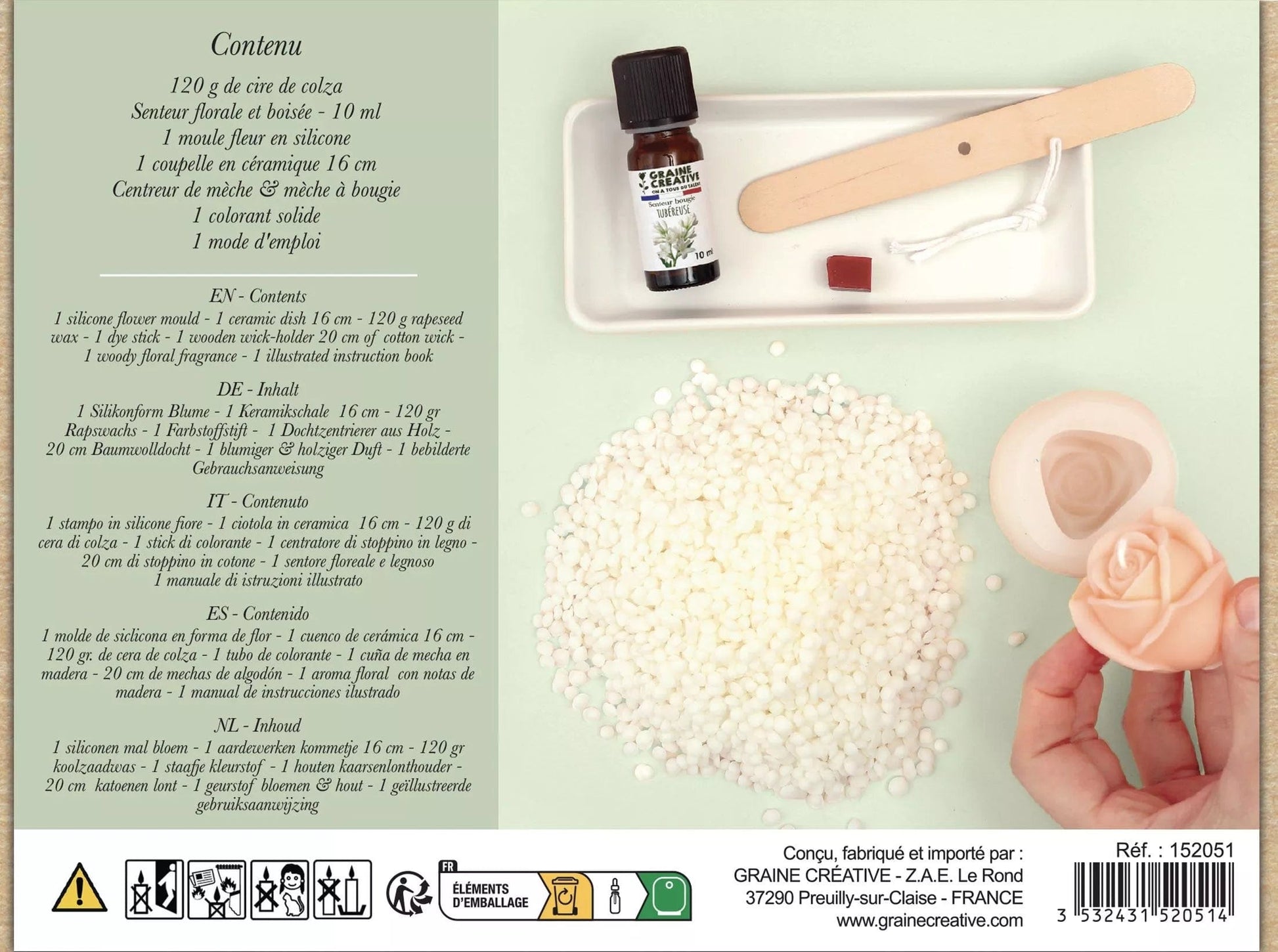 Coffret DIY Bougies Trio de Fleurs – Kit Création Bougies Graine Créative GRAINE CREATIVE