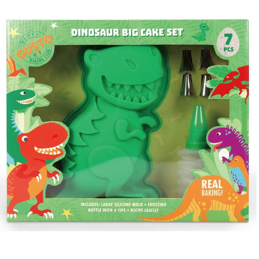 Kit pâtisserie enfant avec moule dinosaure silicone poche à douille et embouts décoration gâteau