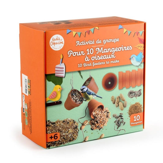Kit Créatif Mangeoire à Oiseaux – Activité Anniversaire Nature pour 10 Enfants Radis et Capucine