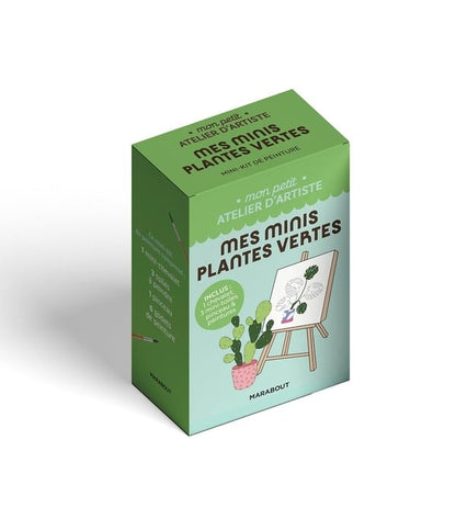 Mon petit atelier d’artiste – Minis plantes vertes | Kit peinture avec chevalet Editions Marabout