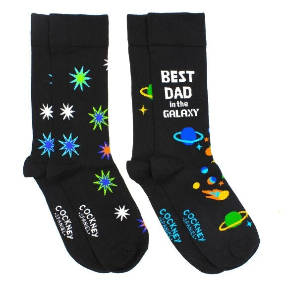 Coffret Chaussettes PAPA – 2 Paires Assorties | Cockney Spaniel | Taille 39-46 Cockney Spaniel