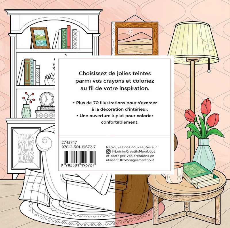 Maison cosy – Livre de coloriage déco intérieur cocooning Editions Marabout
