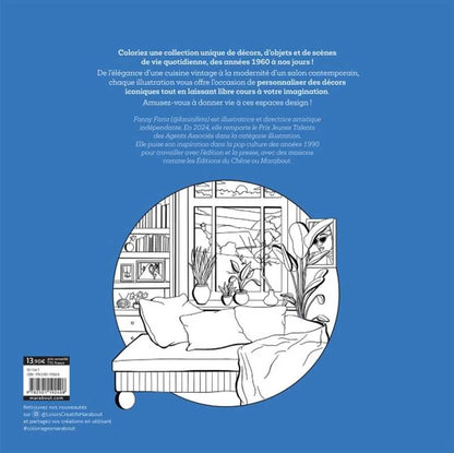 Ma maison design – Livre de coloriage déco intérieur vintage & moderne Editions Marabout