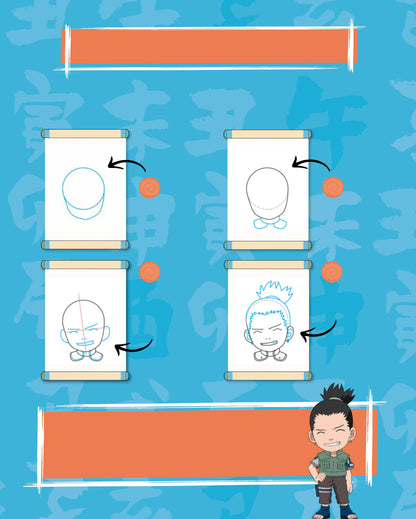 Pages du livre pour apprendre à dessiner les personnages Naruto en chibi