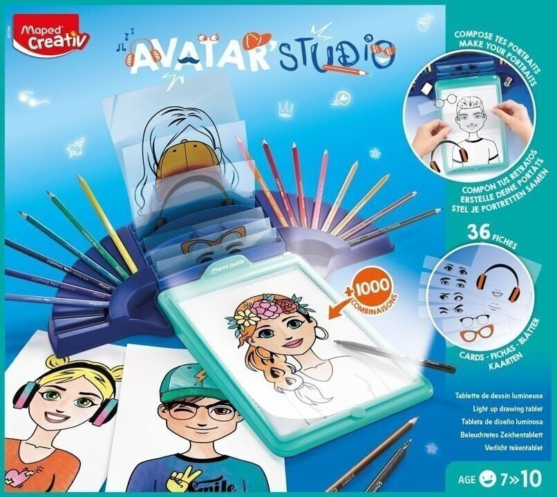 MAPED Creativ Avatar Studio – Machine à dessiner lumineuse enfants dès 7 ans Maped
