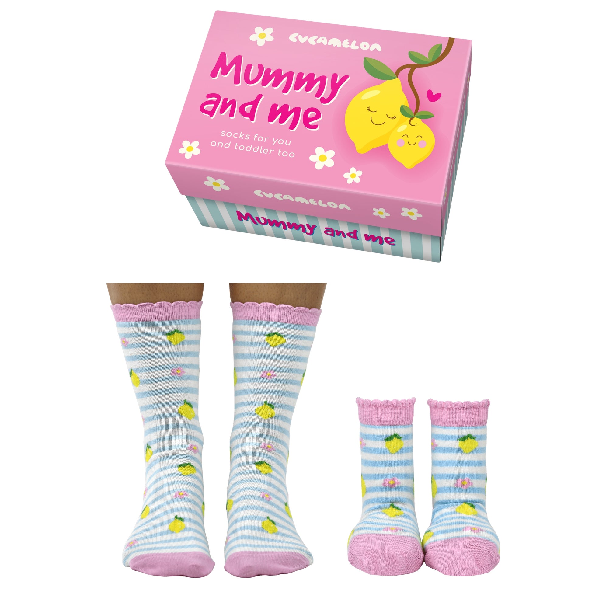 COFFRET CADEAU MAMAN ET MOI - UNE PAIRE DE CHAUSSETTES CUCAMELON ASSORTIES POUR MAMAN ET BÉBÉ United Oddsocks