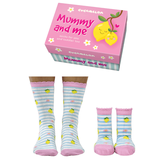 MOMMY AND ME GIFT BOX - A PAIR OF MATCHING CUCAMELON SOCKS FOR MOM AND BABY
