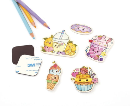 Kit Plastique Dingue Magnets Kawaï – 7 Aimants DIY à Colorier GRAINE CREATIVE
