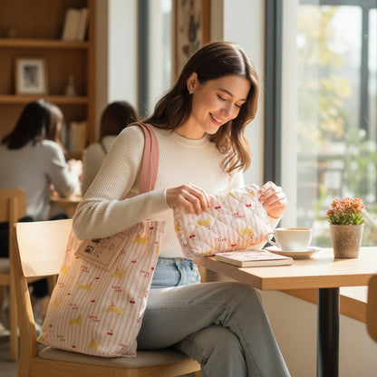 Coffret Kawaï Miaous & Cerisettes – Sac & Trousse Chat Idée Cadeau MINISUKI