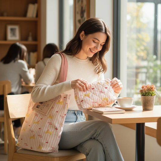 Coffret Kawaï Miaous & Cerisettes – Sac & Trousse Chat Idée Cadeau MINISUKI
