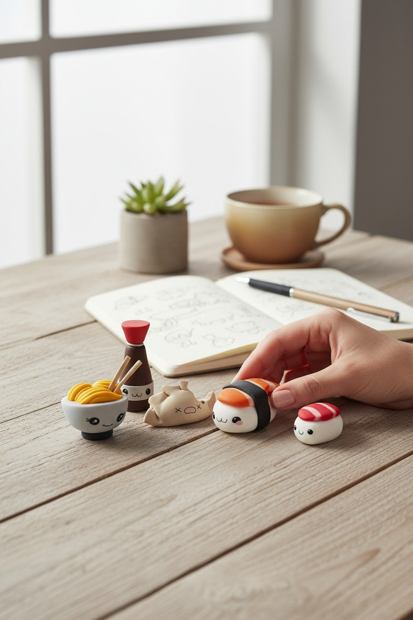 Exemple d’activité créative avec la mallette FIMO Kawaii Asie. Une initiation ludique au modelage.