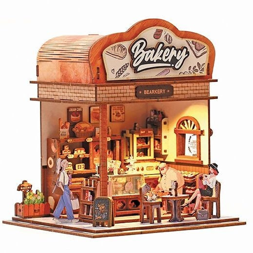Maquette 3D Bois Vitrine Bakehouse – Boulangerie Miniature Lumineuse DIY GRAINE CREATIVE