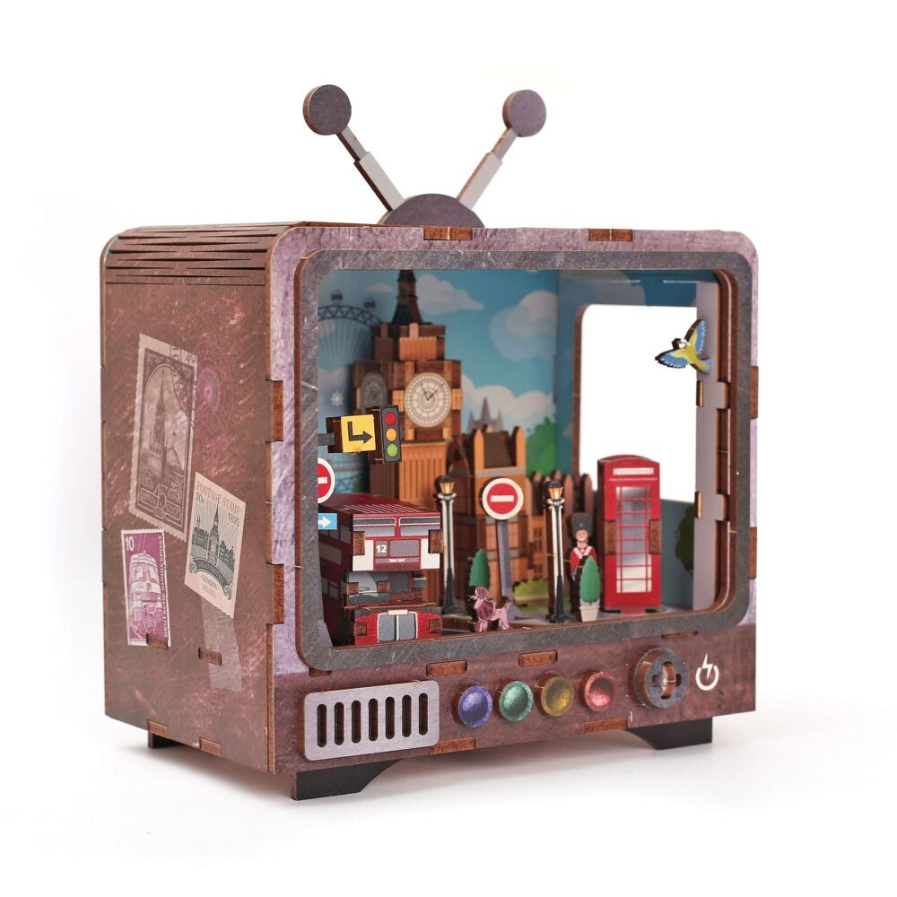Maquette 3D Bois TV Londres – Mini TV lumineuse à construire GRAINE CREATIVE