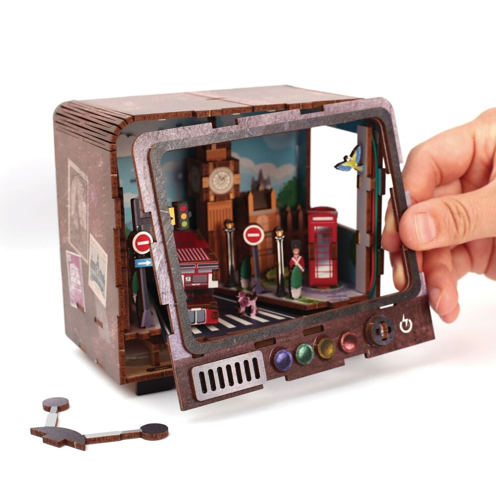 Maquette 3D Bois TV Londres – Mini TV lumineuse à construire GRAINE CREATIVE