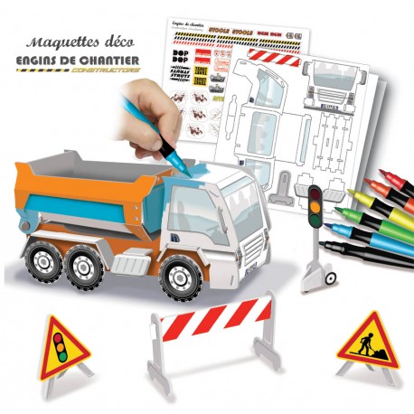 Maquettes engins de chantier – Coffret créatif enfant 6 ans+ Créa lign