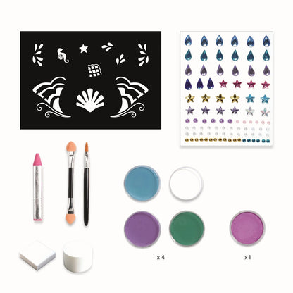 Maquillage de fée coloré réalisé avec le coffret maquillage enfant