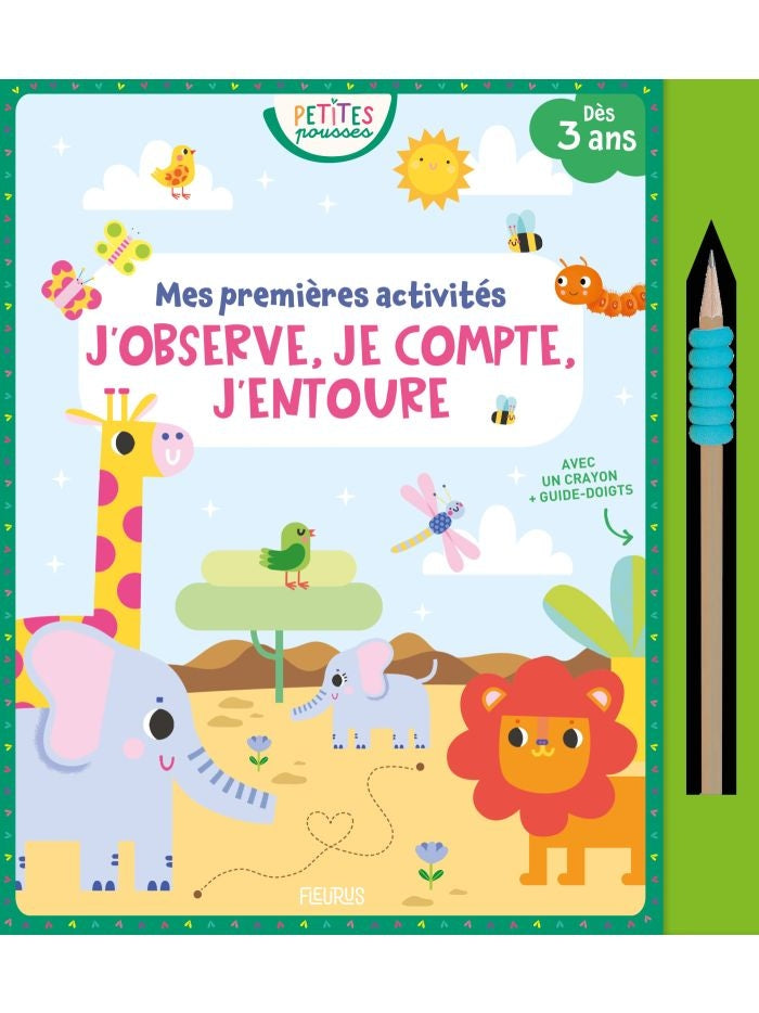 Livre Mes premières activités J'observe je compte j'entoure pour enfant de maternelle